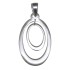 Necklace pendant oval, polished &amp; matted sterling silver