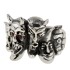 Heavy ring made of 925 sterling silver, motif demons, red crystal eyes