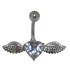 Navel piercing with 925 silver flying heart