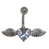 Navel piercing with 925 silver flying heart