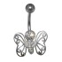 Belly button piercing with 925 silver butterfly in puberty