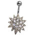 Belly button piercing with 925 silver flower motif 605