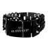 Wide double-row stainless steel bracelet DARLING PVD coating polished black with extension and engraving of your choice
