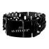Wide double-row stainless steel bracelet DARLING PVD coating polished black with extension and engraving of your choice