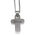 Cross pendant made of 925 sterling silver with individual engraving with rounded corners