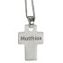 Cross pendant made of 925 sterling silver with individual engraving, simple