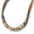 Leather necklace gold colored with freshwater pearls
