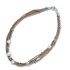 Leather necklace brown with freshwater pearls