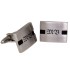 Stainless steel cufflinks with black side accents and custom engraving