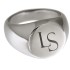 Signet ring made of polished stainless steel with a round engraving surface and individual engraving