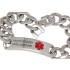 Heavy stainless steel medi bracelet with Aesculapian staff and individual engraving