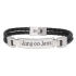 Leather bracelet made of braided real leather with individual engraving