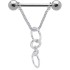 Nipple piercing with moving design, pendant