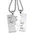Two-piece partner pendant made of stainless steel with ALL OF ME engraving