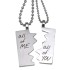 Two-piece partner pendant made of stainless steel with ALL OF ME engraving