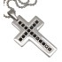 Pendant steel - cross with crystals