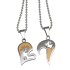 Partner pendant, two-tone heart, made of stainless steel