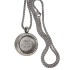 Round locket pendant SMALL made of polished stainless steel with crystals and individual engraving