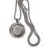 Round locket pendant SMALL made of polished stainless steel with crystals and individual engraving
