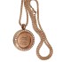 Round medallion pendant SMALL made of stainless steel PVD rose gold colored, polished with crystals and individual engraving