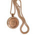 Round medallion pendant SMALL made of stainless steel PVD rose gold colored, polished with crystals and individual engraving