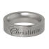 Stainless steel ring 7mm wide, 3.2mm material thickness, smooth matt finish with your individual outside engraving