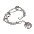 Double bracelet with round links made of stainless steel, 19.5cm long