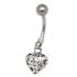 Belly button piercing 1.6x10mm with design, cage heart pendant