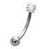 Eyebrow piercing with crystal stone