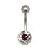 Belly button piercing in 316L steel with crystals in an epoxy mass