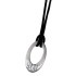 Oval polished stainless steel pendant with ribbon and individual engraving