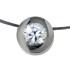 Round pendant made of stainless steel with zirconia
