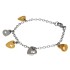Romantic stainless steel bracelet with heart pendants 19cm
