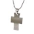 Cross pendant made of matted stainless steel, 28x19mm