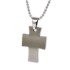 Cross pendant made of matted stainless steel, 28x19mm