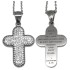 Cross pendant made of stainless steel with crystal stones and your desired engraving