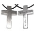 Edelstahlanhänger Kreuz gebürstet mit individueller Gravur