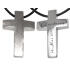 Stainless steel pendant cross large and wonderful, brushed with individual engraving on the back 46cm / 54cm