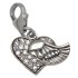 Flying heart pendant made of 925 sterling silver