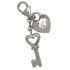 Pendant heart with key made of 925 sterling silver