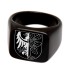 Signet ring made of stainless steel with black PVD coating and your individual engraving
