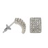 Ear studs 925 silver, 5 rows, small, set with crystals