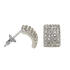 Ear studs 925 silver, 5 rows, small, set with crystals