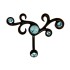 Navel piercing BLACK TRIBAL black surgical steel 1.6x10mm