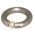 Steel ring with a creamy-white faux pearl