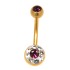 Belly button piercing made of 316L steel with a 2 micron PVD gold coating