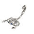 Belly button piercing made from a 1.6x10mm steel banana with a plastic 925 silver scorpion design