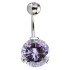Navel piercing 1.6x10mm with a round XL zirconia in different colors