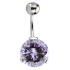 Navel piercing 1.6x10mm with a round XL zirconia in different colors