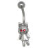 Belly button piercing with a zombie doll design 1.6x10mm